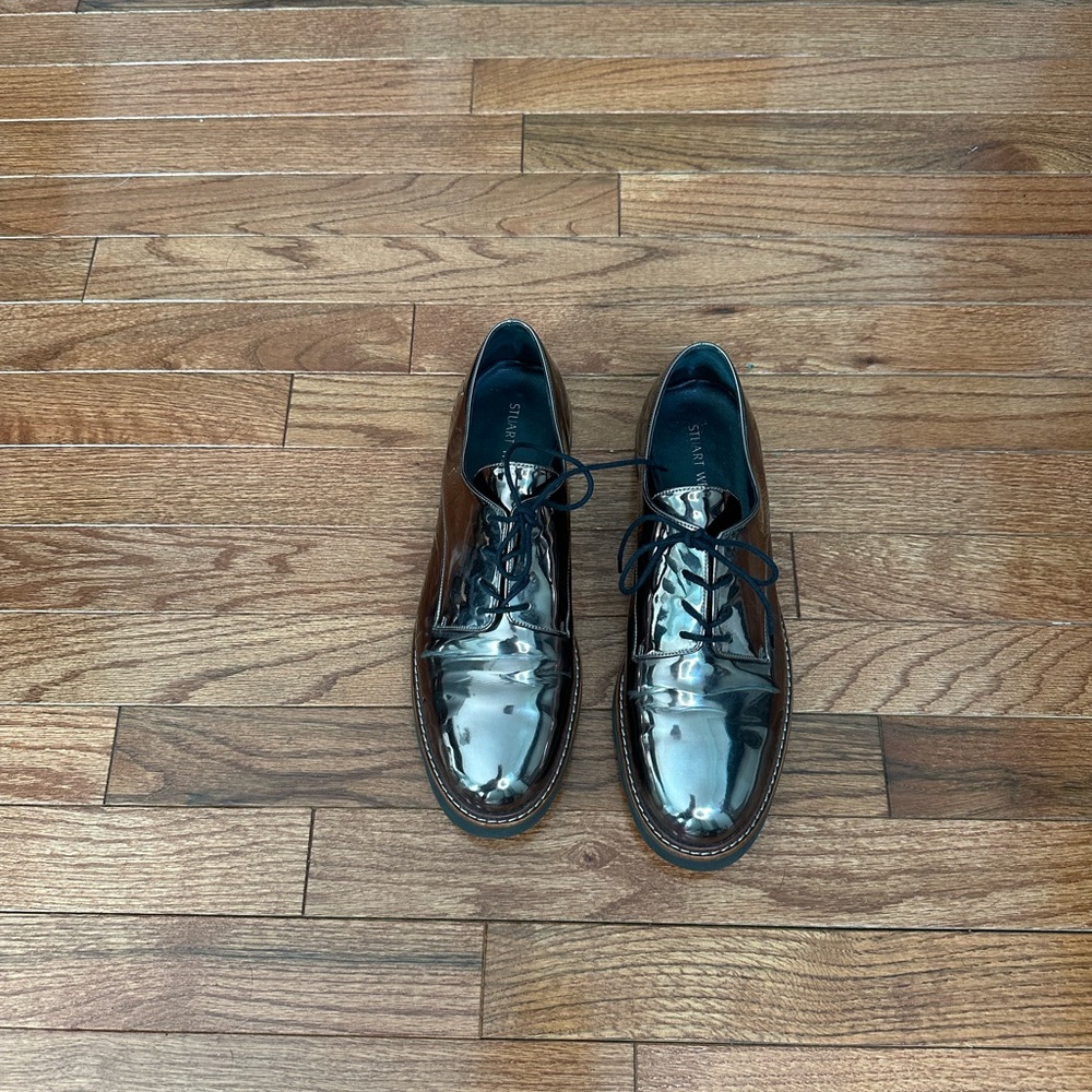 Pewter Metro Loafers by Stuart Weitzman